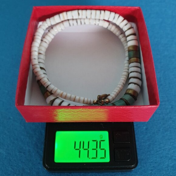 Vintage 1980s Southwestern Heishi-Style Shell & Chrysocolla Necklace - Picture 12 of 12